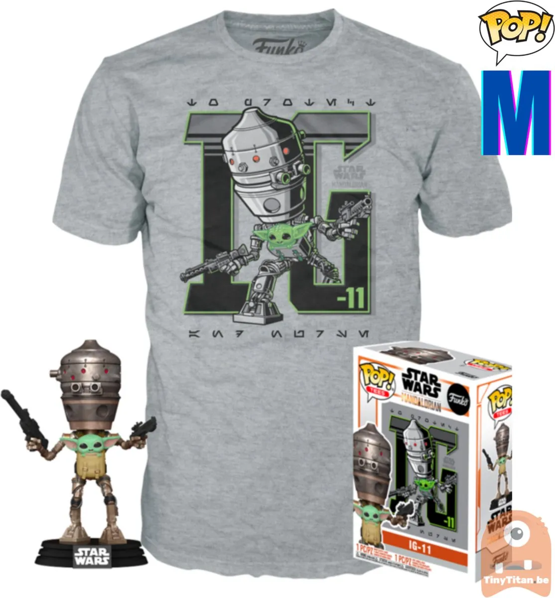 Funko Pop! Star Wars IG-11 met The Child - Maat M - Grijs/Multicolor - afbeelding 6 van 6