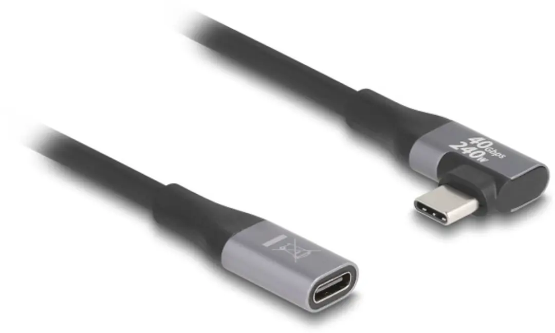 Delock USB4 20Gbps Verlengkabel - 2m - PD 240W - 4K60Hz - Zwart