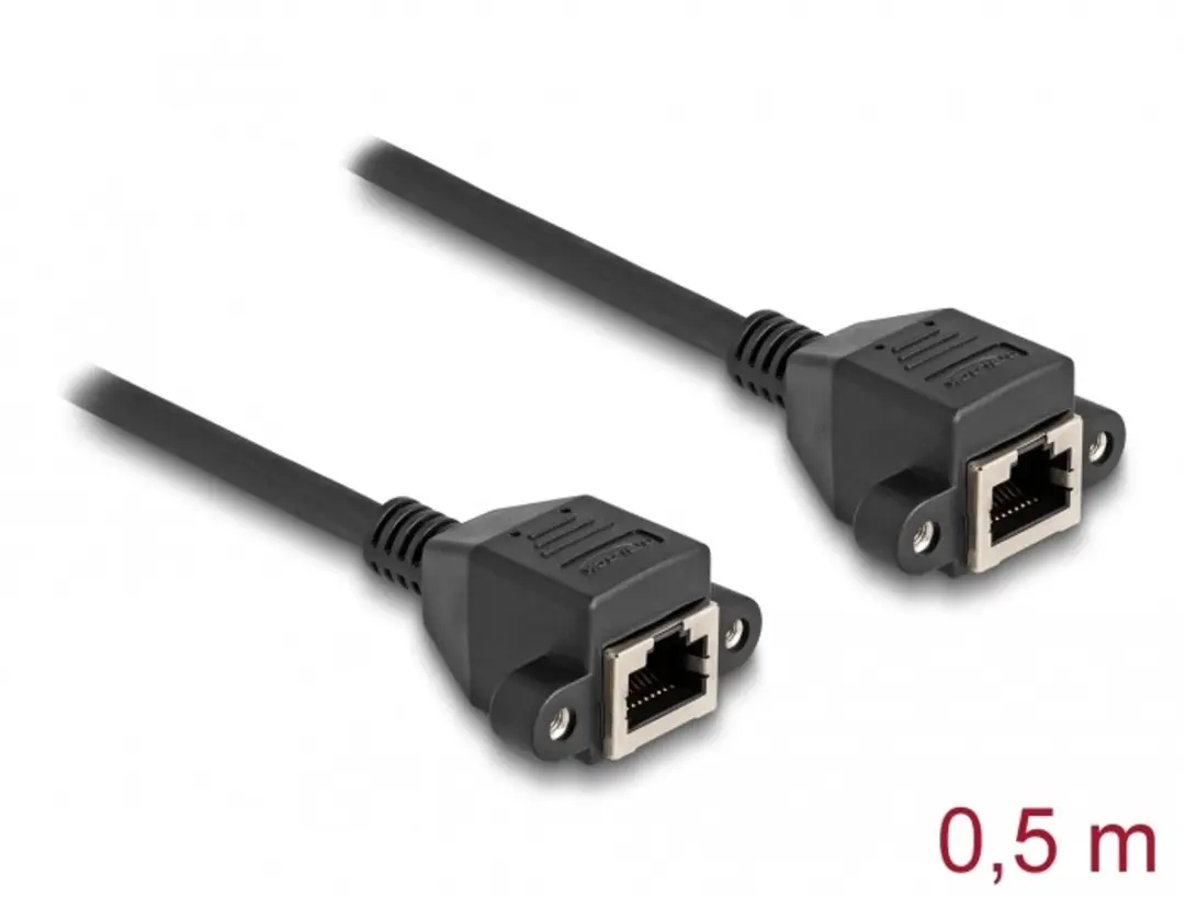 Delock RJ50 Kabel female-female S/FTP 0.5m - Zwart