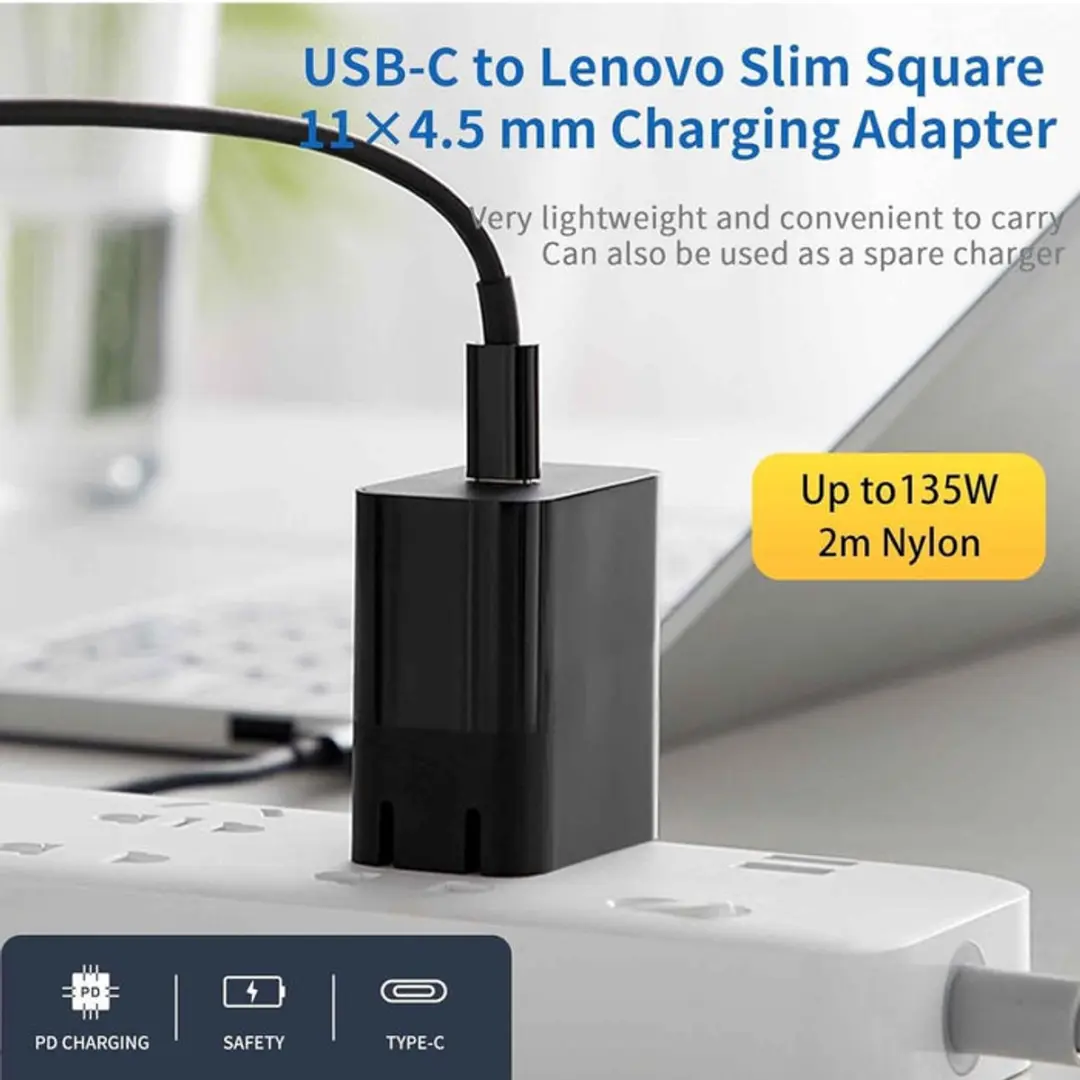 NÖRDIC USBC-LEN135 USB-C Kabel 135W - 2m - Zwart