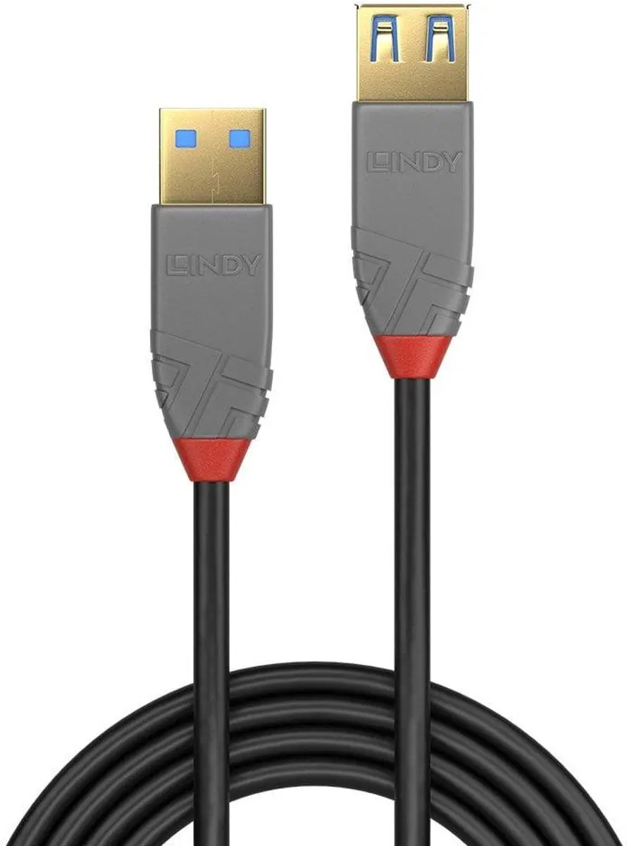 Lindy 36761 USB 3.2 Gen1 Kabel USB-A - 1m - Zwart