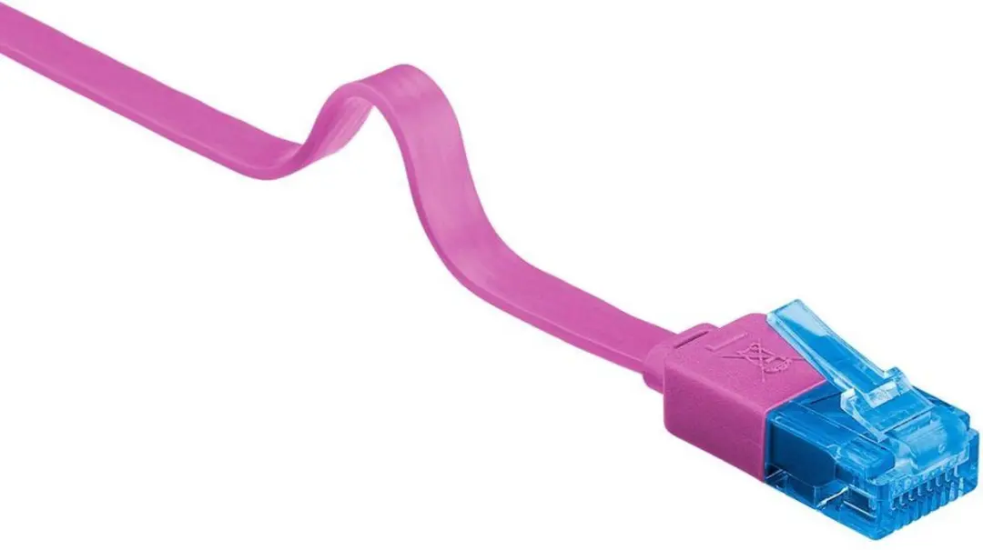 Goobay UTP CAT6a Platte Netwerkkabel Roze 0,5m