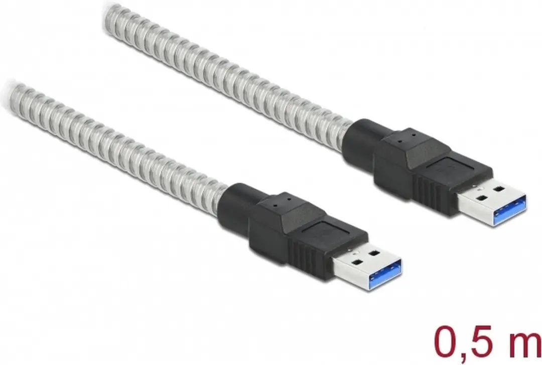 Delock USB naar USB Kabel 3.0 - 0,5m - Zilver