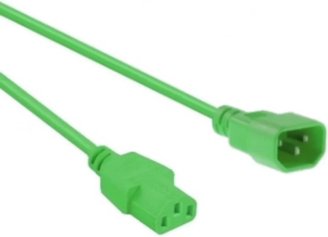 InLine C13-C14 Stroomkabel 3x0,75mm² - Groen - 0,3m