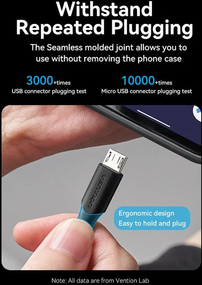 Vention CTIBF USB-kabel USB 2.0 A naar Micro-B 1m - Zwart