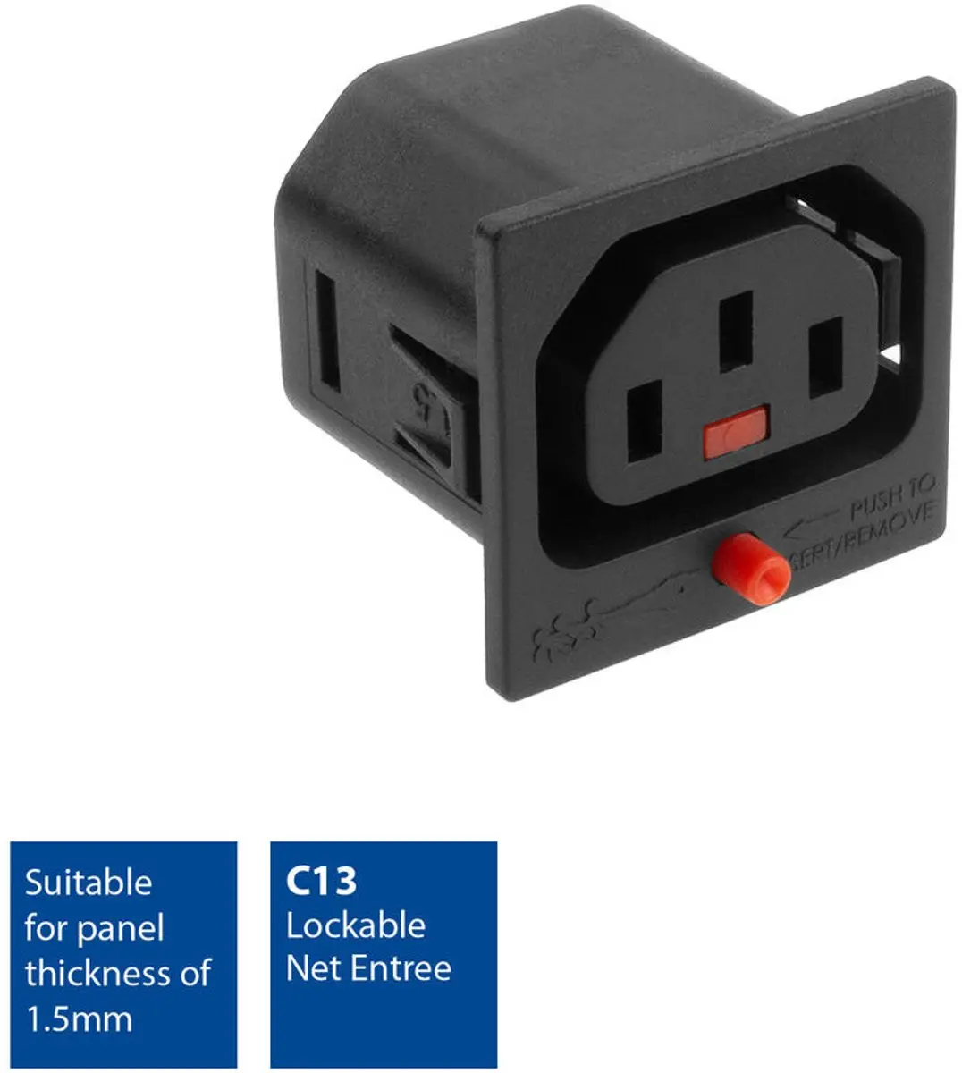 ACT C13 IEC Lock Net Entree PA135015BK - Zwart