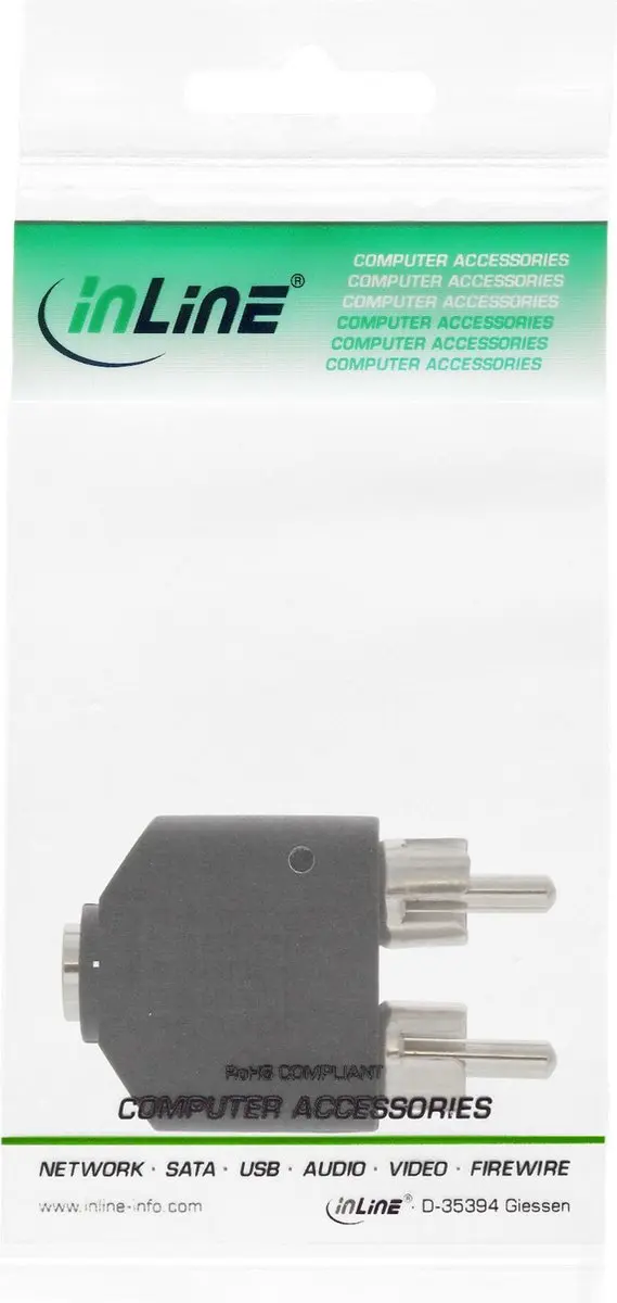 InLine Tulp 3,5mm Jack Stereo Audio Adapter - Zwart