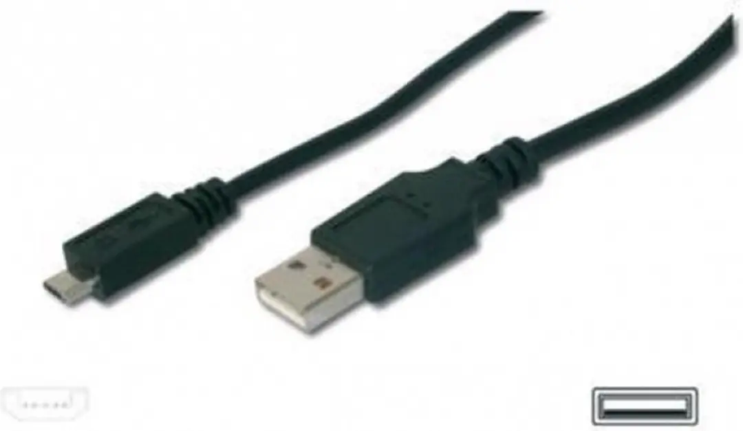 Digitus USB 2.0 Kabel USB-A naar Micro-B 1.80m - Zwart