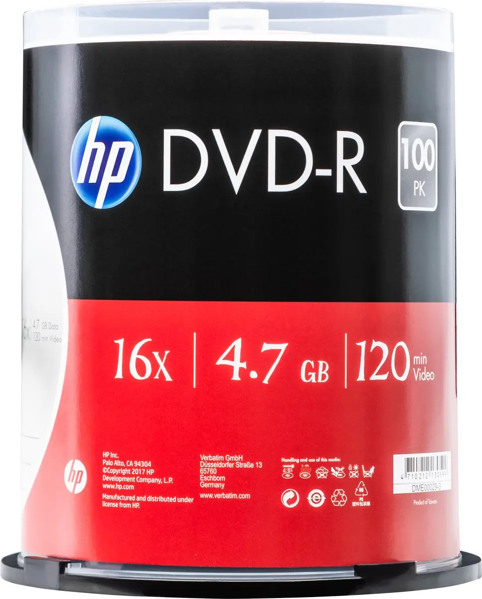 HP DME00029-3 | 4,7GB | 16x | (100x) | Spindel