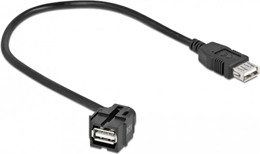 Delock USB-A Haaks Keystone Module 110° - USB 2.0 - Zwart
