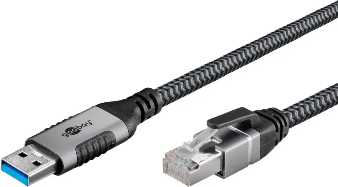 Goobay USB-A naar RJ45 LAN Kabel CAT6 - 3m - Zwart