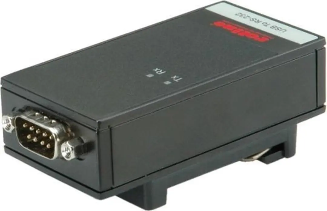 Roline USB 2.0 naar RS-232 Adapter DIN Rail 1 Poort - Zwart
