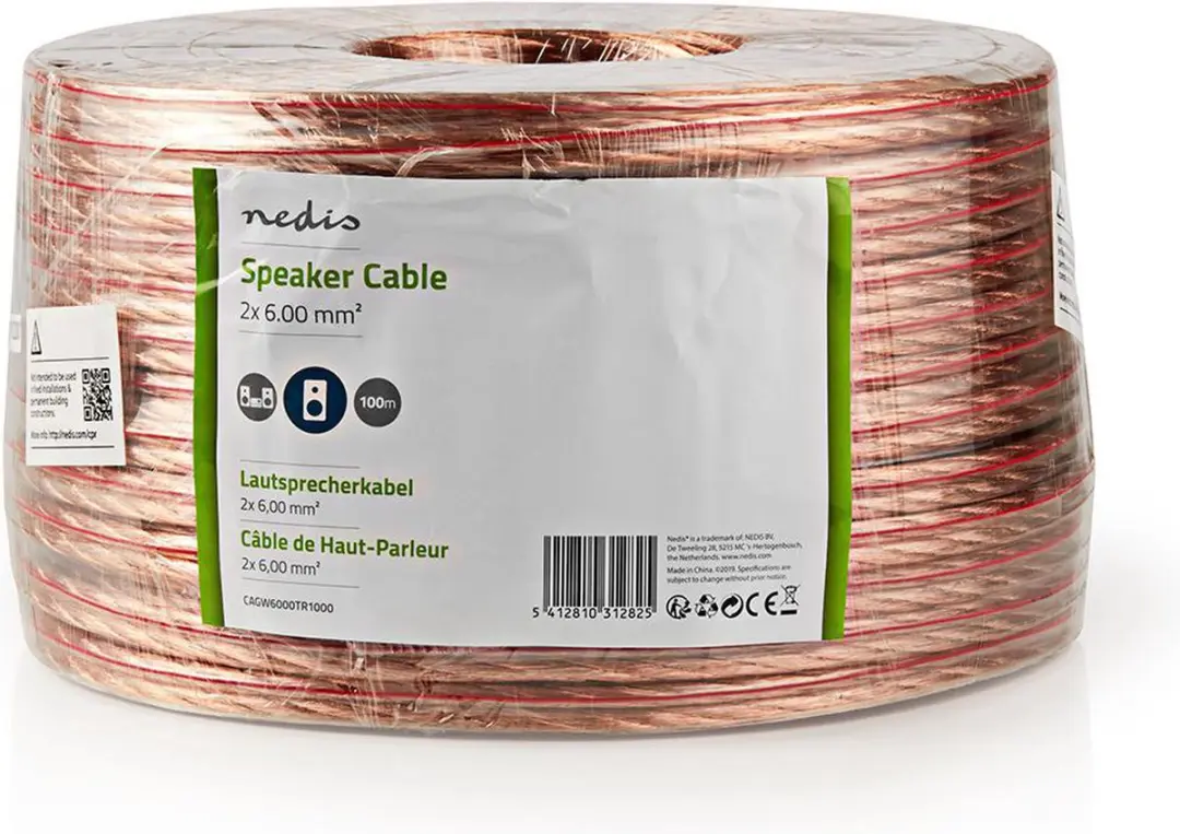 Nedis Speaker-Kabel CAGW6000TR1000 100m - 2x6.00mm² CCA