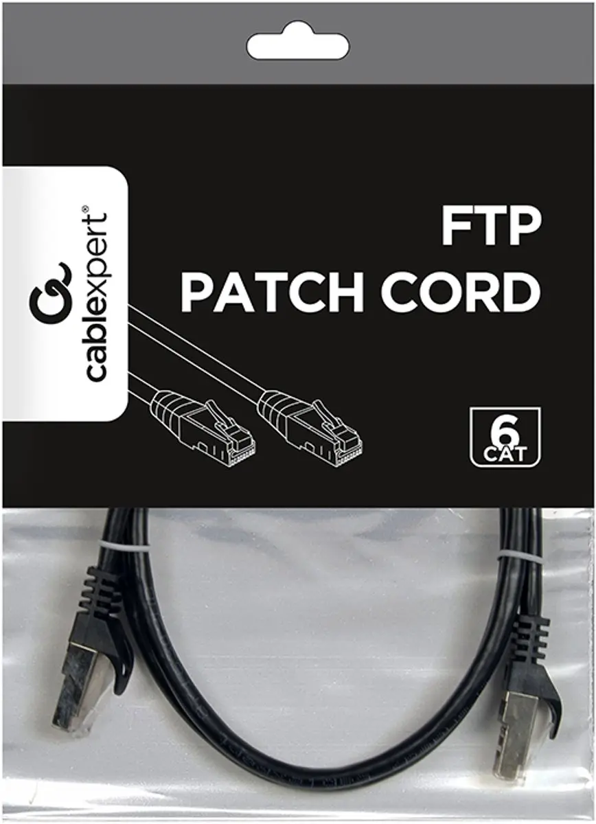 Gembird CablExpert PP6-1M/BK FTP Cat6 Netwerkkabel - Zwart