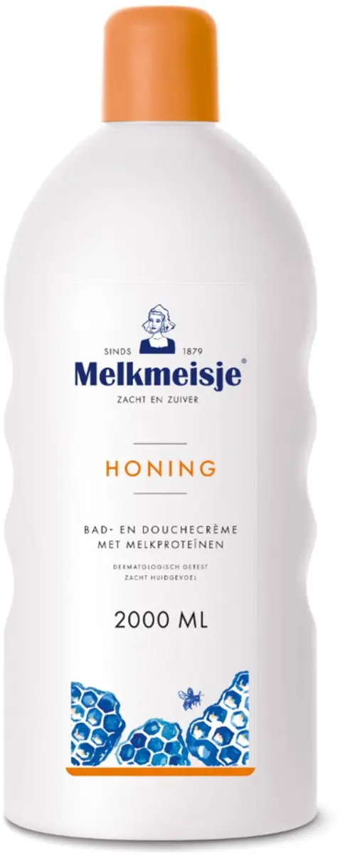 Melkmeisje Bad en Douche Crème Honing 2000ml - 24 Stuks