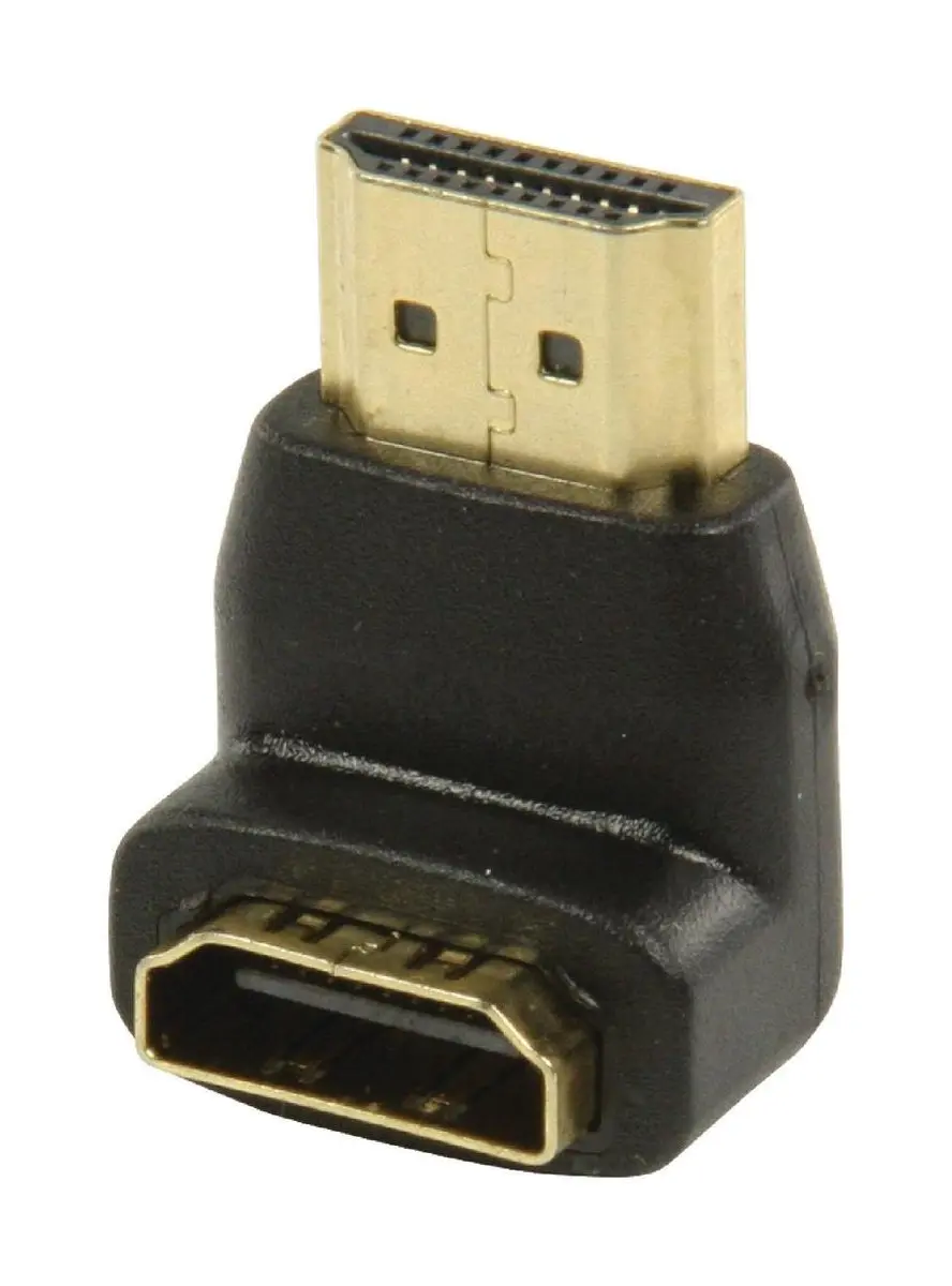 Nedis HDMI Adapter CVGP34901BK - 90° Gehoekt - Verguld - Zwart