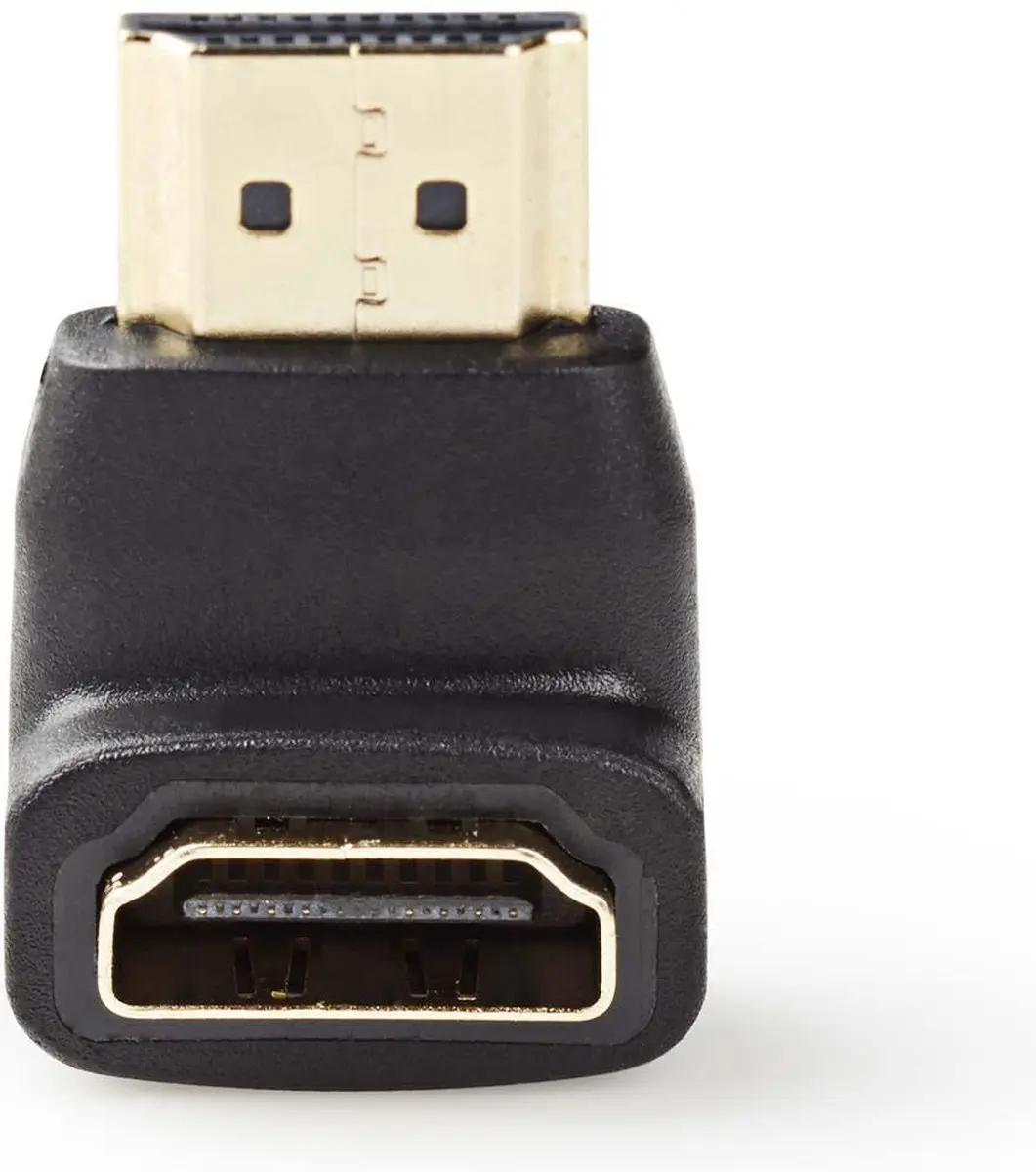 Nedis HDMI Adapter CVGP34901BK - 90° Gehoekt - Verguld - Zwart