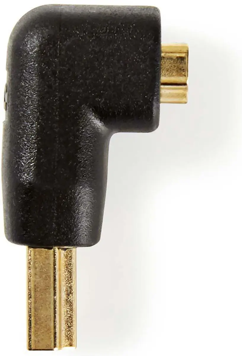 Nedis HDMI Adapter CVGP34901BK - 90° Gehoekt - Verguld - Zwart