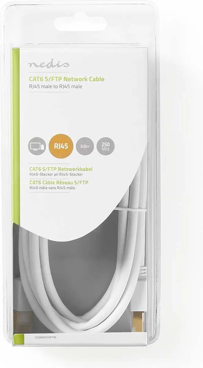 Nedis CAT6 Netwerkkabel CCGB85221WT30 - 3m - Wit