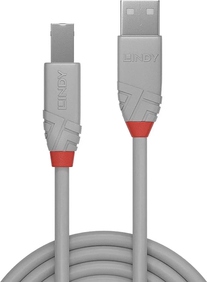Lindy USB 2.0 Kabel 2m - Grijs