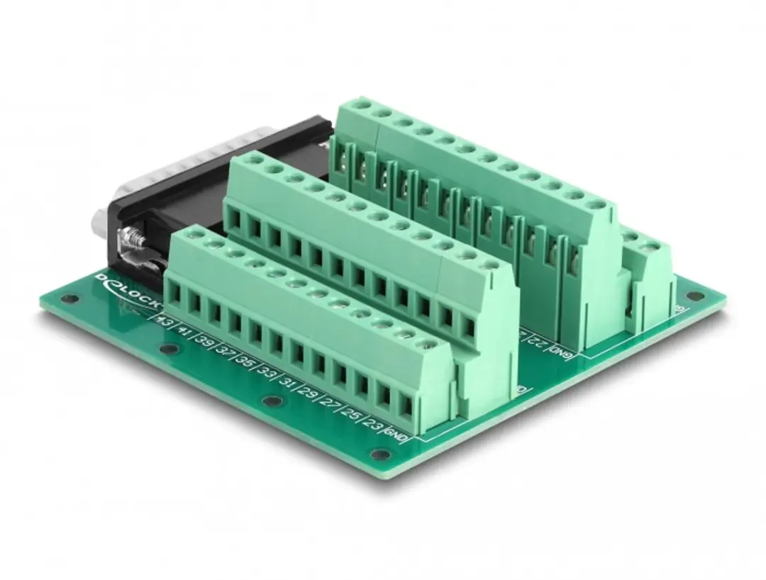 Delock D-Sub HD 44 Pin Male naar Terminal Block - Groen