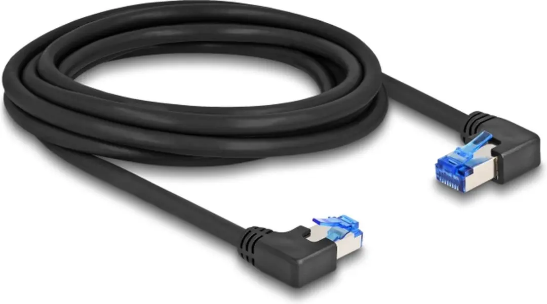 Delock SFTP CAT6a Netwerkkabel 3m - Haaks Links/Rechts - Zwart