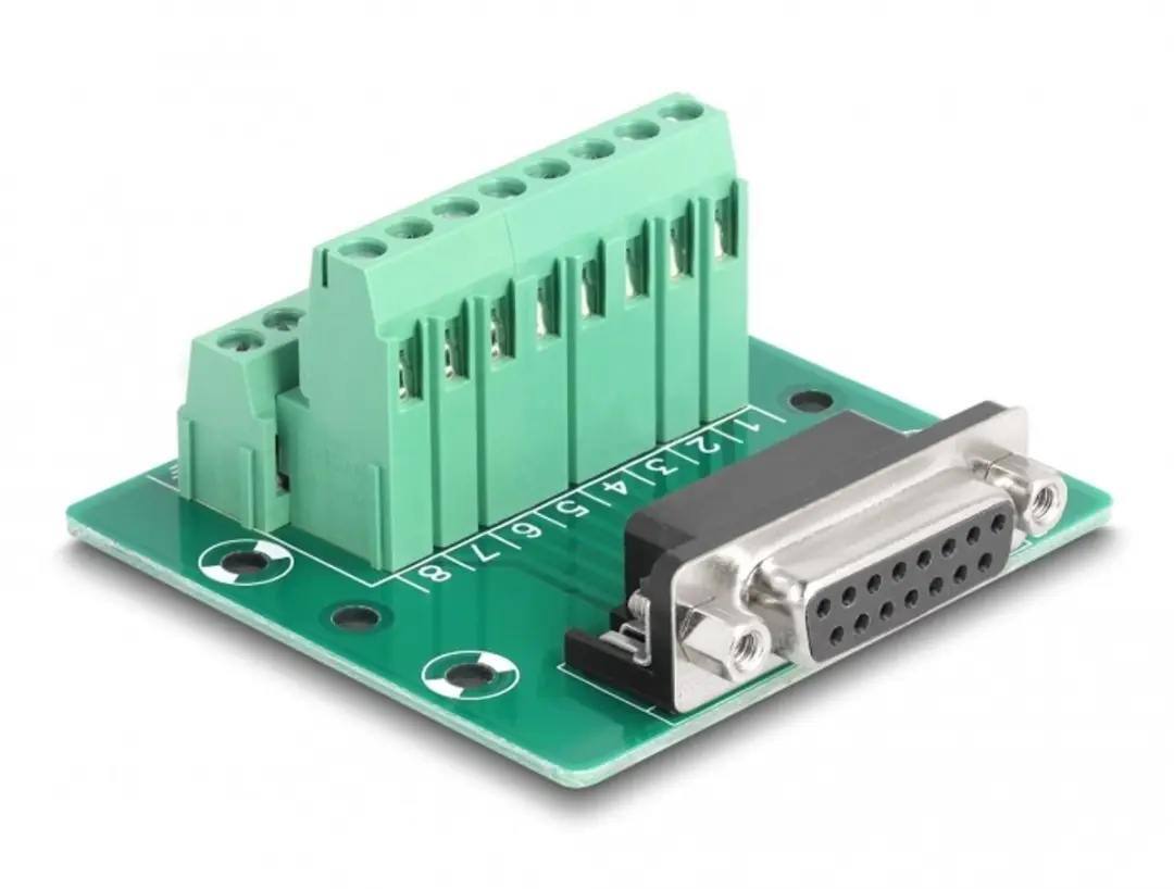 Delock D-Sub 15 Pin Vrouwelijk naar Terminal Block