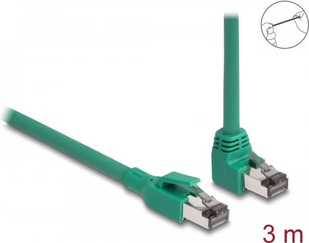 Delock PROFINET SF/UTP RJ45 Kabel 90° - 3m - Groen