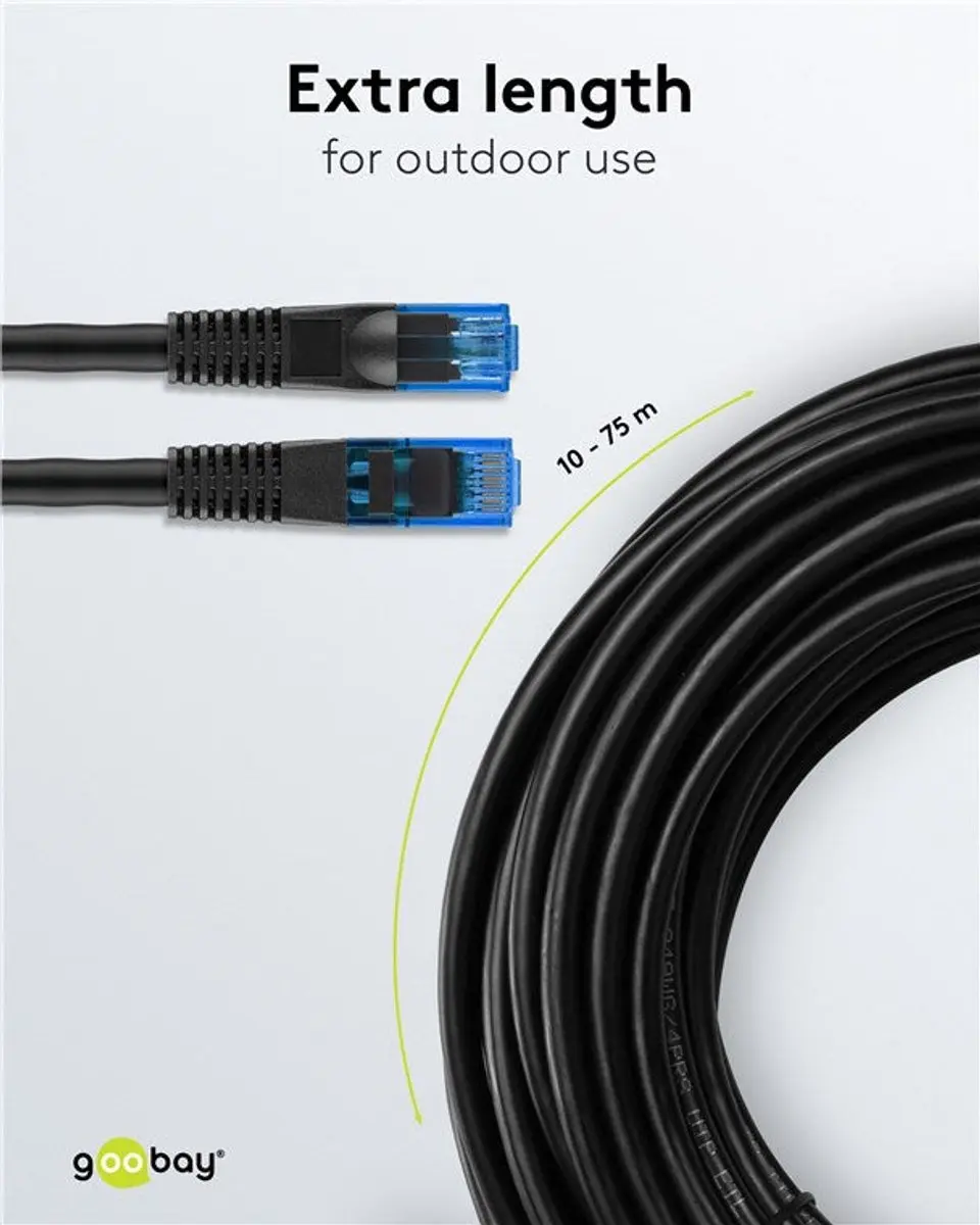 Goobay U/UTP CAT6 Outdoor Netwerkkabel 60m - Zwart