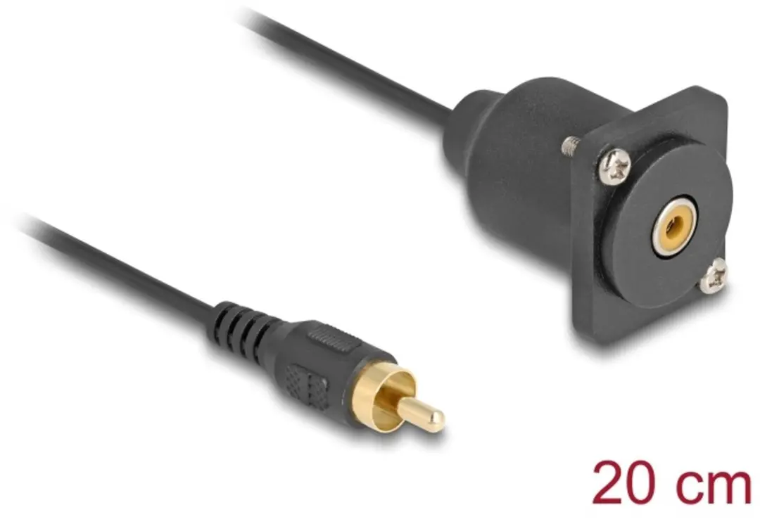 Delock D-Type RCA Kabel Mannelijk-Vrouwelijk 20cm