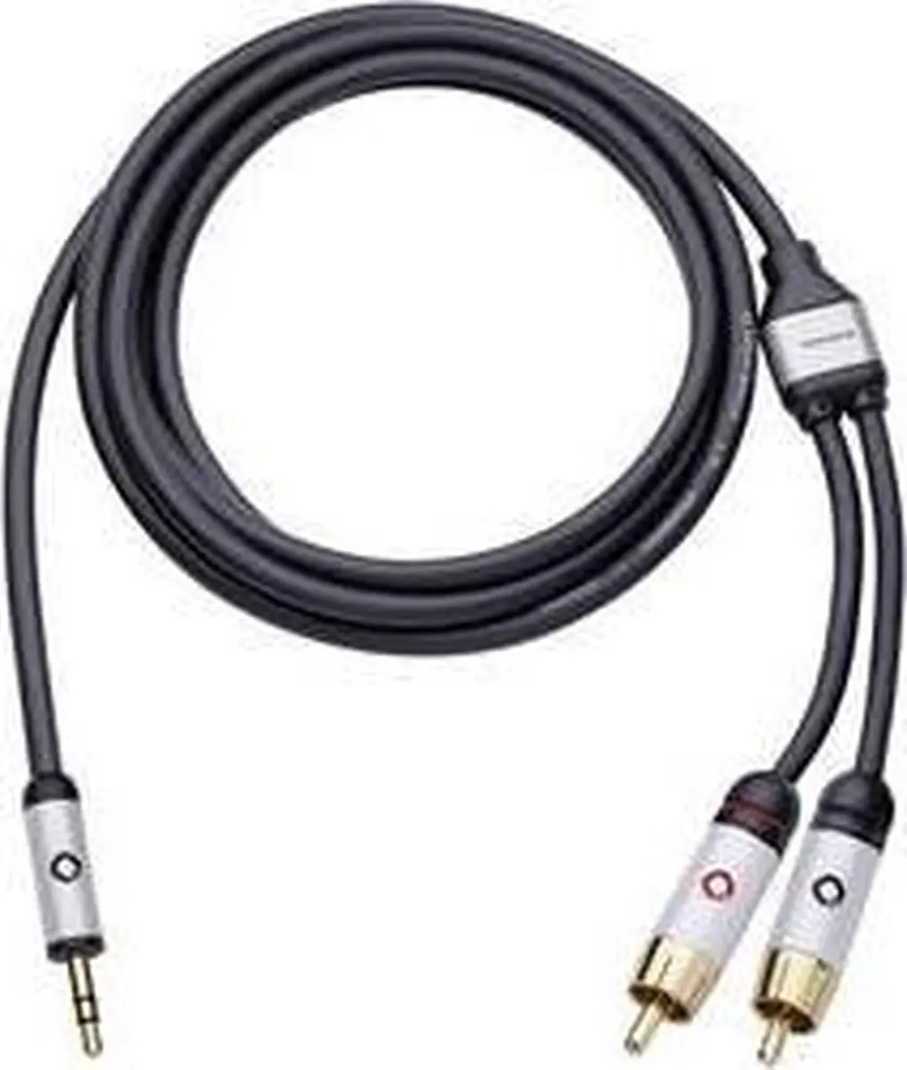 Oehlbach Mobiele Audiokabel 3,5mm Jack naar Cinch 3m - Zwart