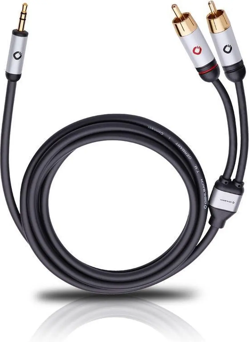 Oehlbach Mobiele Audiokabel 3,5mm Jack naar Cinch 3m - Zwart