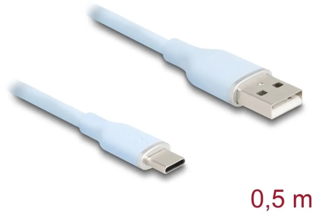Delock USB 2.0 Kabel Type-A naar Type-C 0,5m - Blauw