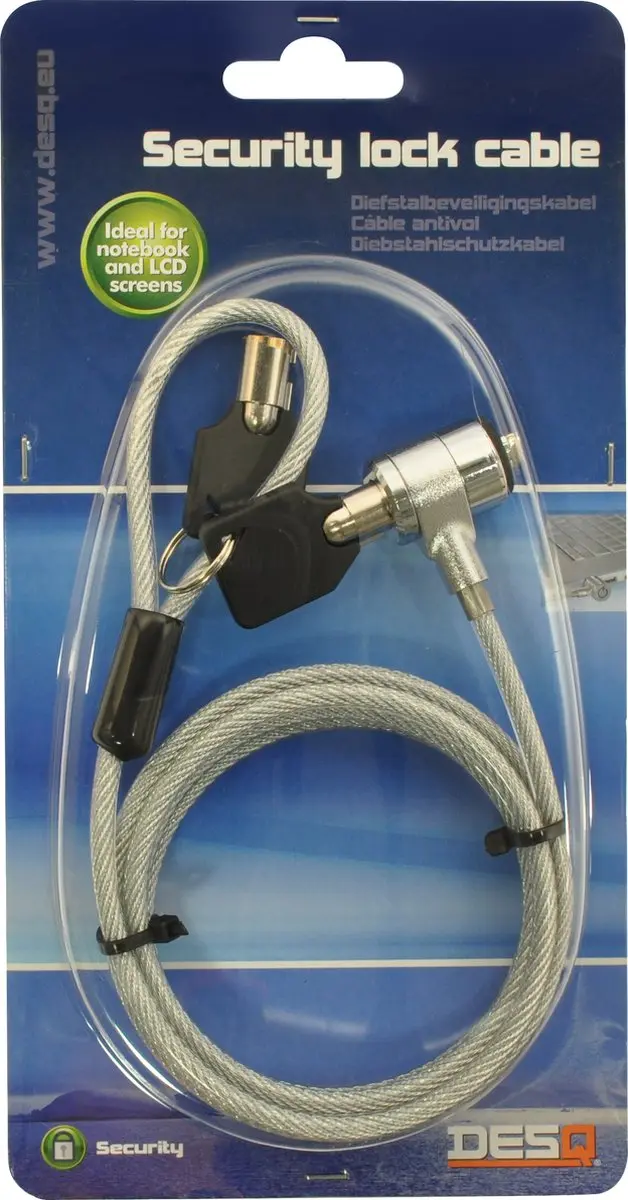 Desq 2040 Diefstalbeveiligingskabel - Zilver