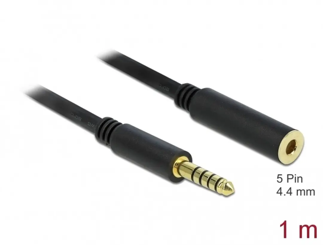 Delock 4,4mm Jack Verlengkabel - Gebalanceerd Stereo 5-polig - 1m
