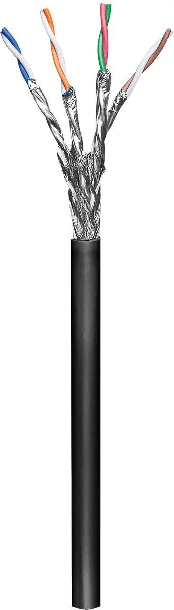 Goobay CAT 6 S/FTP Netwerkkabel Buiten 100m - Zwart