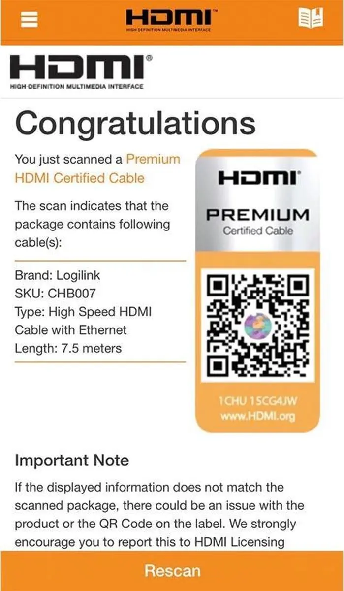 Logilink CHB007 HDMI Kabel 7.5m - Zwart