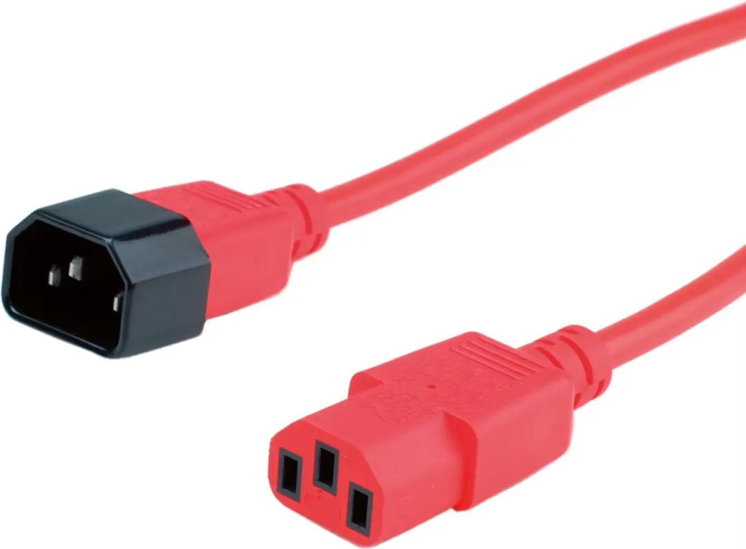 Roline IEC C14-C13 Stroomverlengkabel 3m - Rood