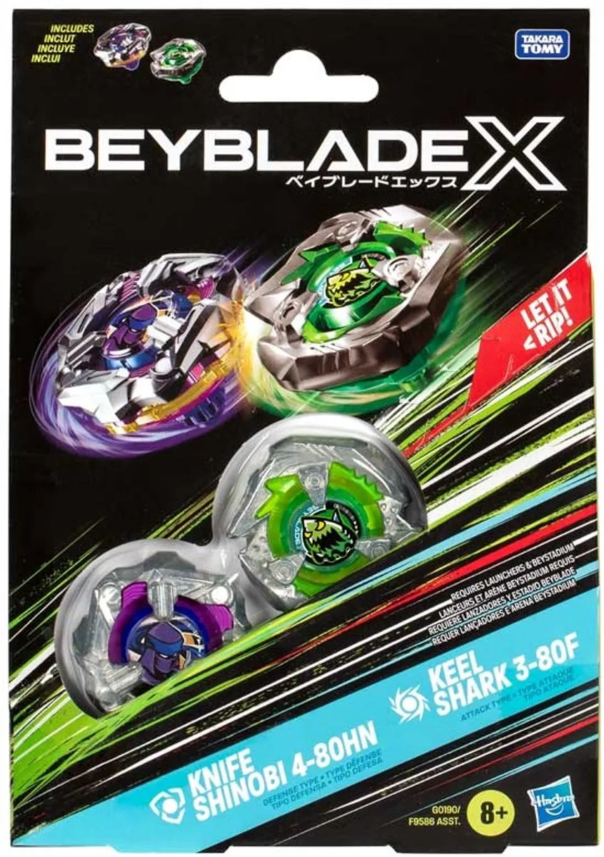 Hasbro Beyblade X Knife Shinobi Keel Shark Set - Multicolor