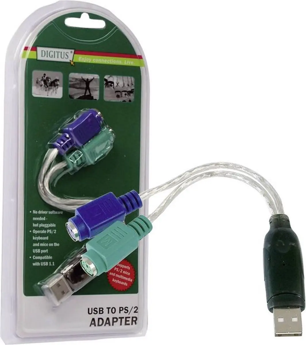Digitus DA-70118 USB naar PS/2 Adapter - Transparant