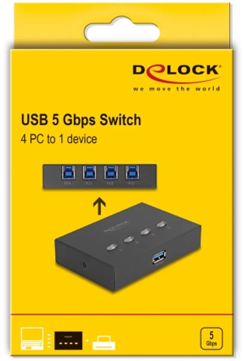 Delock USB 5Gbps Switch 4-PC - 11509 - Zwart