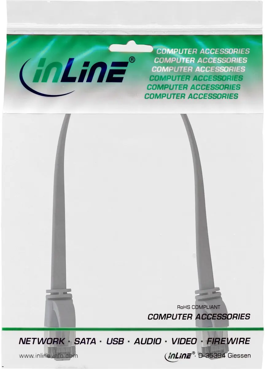 InLine Patchkabel U/FTP Cat.8.1 TPE 0,3m - Grijs