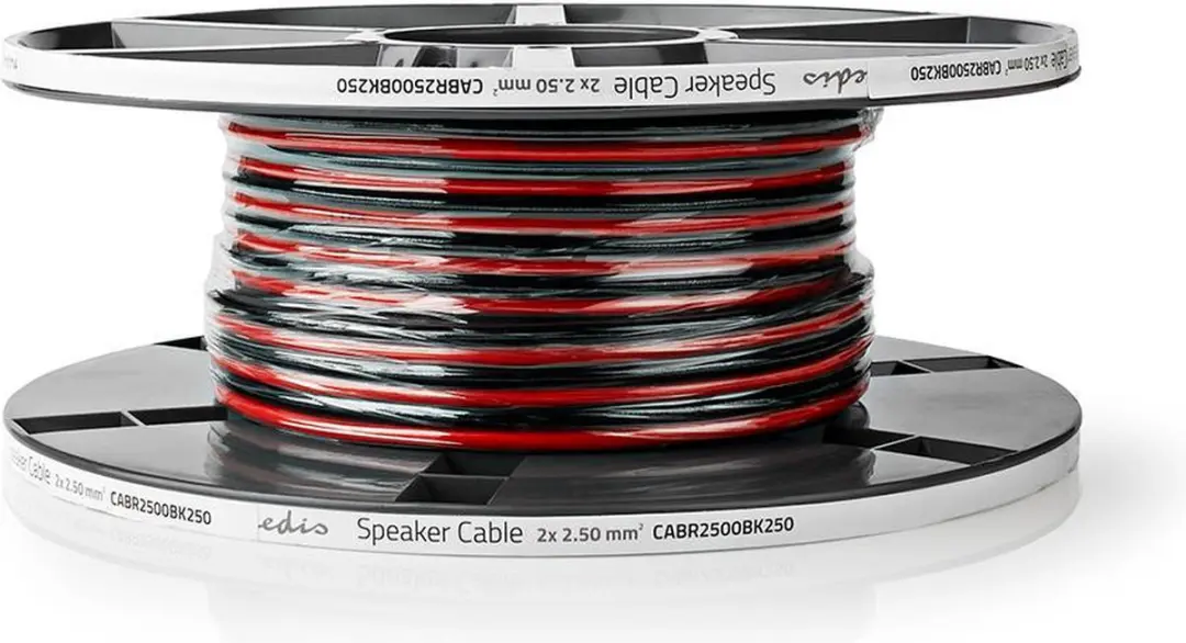 Nedis Speaker-Kabel CABR2500BK250 2x2.50mm² - 25m - Rood/Zwart