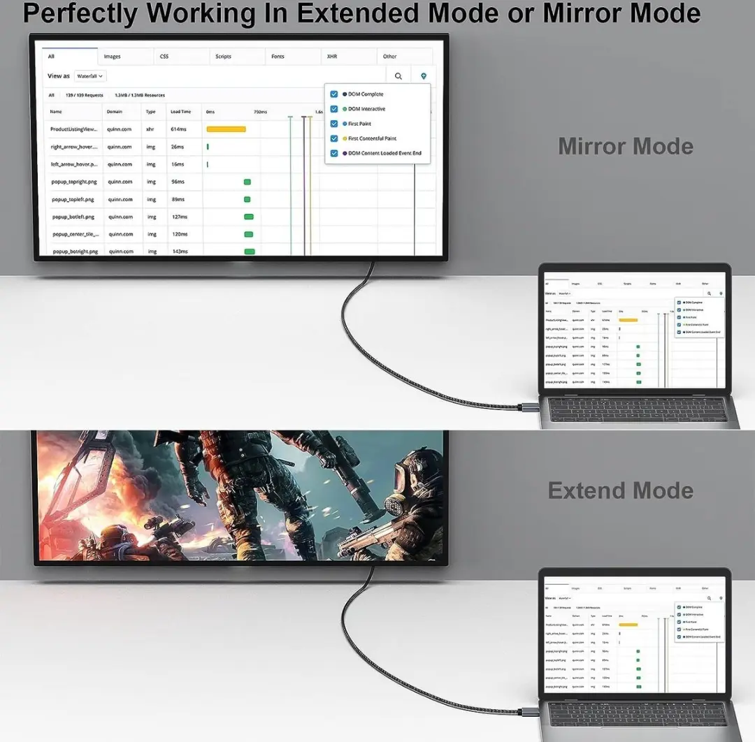 NÖRDIC DPHM-104 DisplayPort naar HDMI Kabel 4K60Hz - 18Gbps - 20cm - Zwart/Grijs