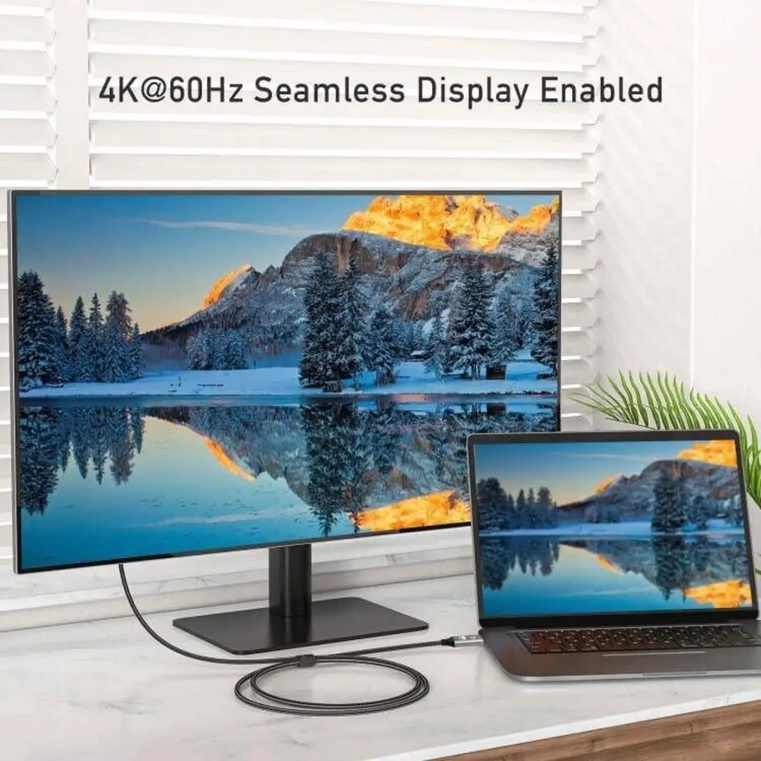 NÖRDIC DPHM-104 DisplayPort naar HDMI Kabel 4K60Hz - 18Gbps - 20cm - Zwart/Grijs