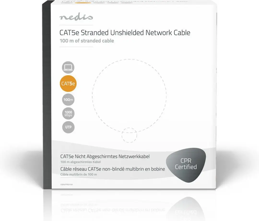Nedis CAT5e Netwerk Kabel 100m - Grijs