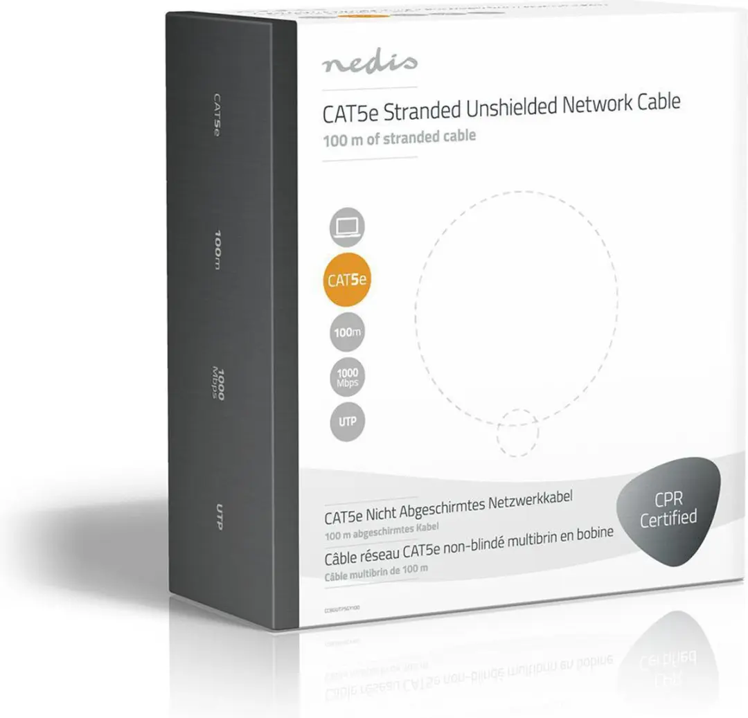 Nedis CAT5e Netwerk Kabel 100m - Grijs - afbeelding 6 van 6