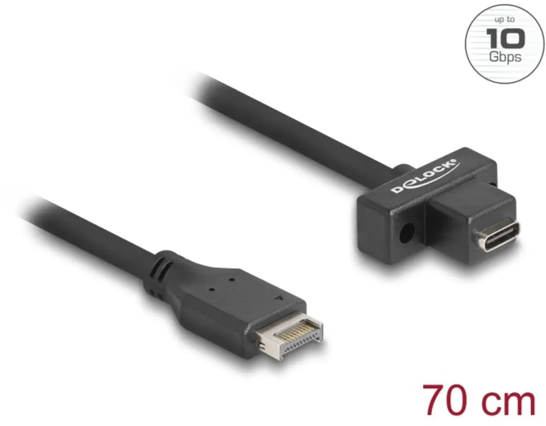 Delock USB 10Gbps Type-E A naar USB-C Panelmoont Kabel 70cm