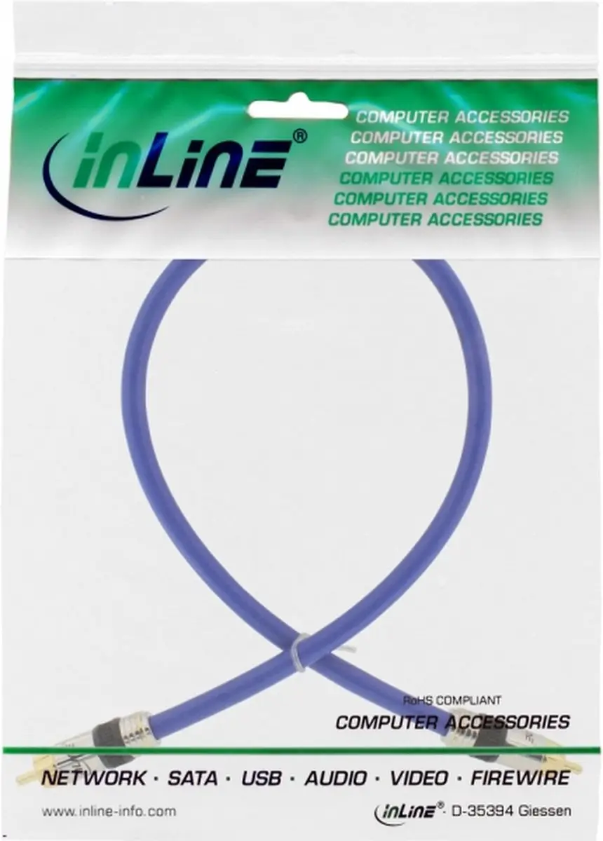 InLine Tulp Composiet Videokabel 2m - Blauw