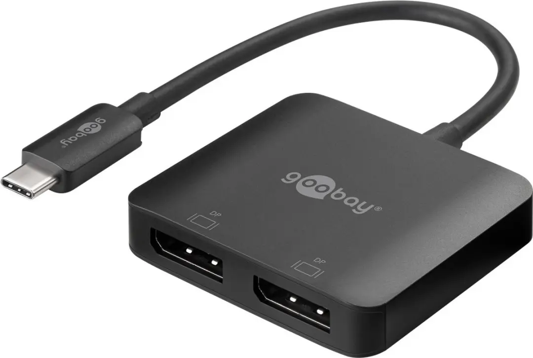 Goobay USB-C naar 2x DisplayPort 4K Adapter 60Hz - 0,15m - 10 Stuks